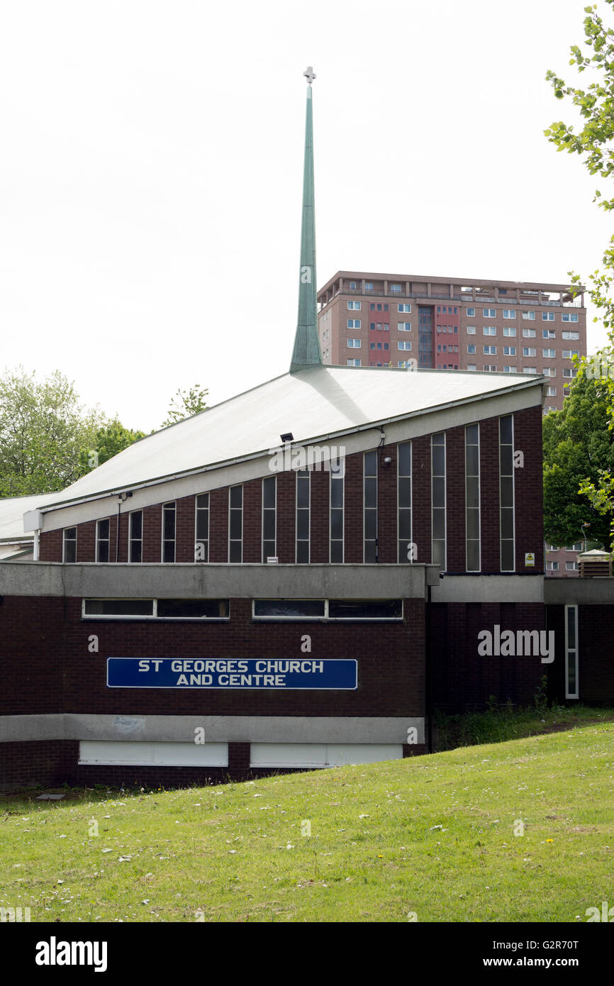 St. George`s Church and Centre, Newtown, Birmingham, UK Stock Photo